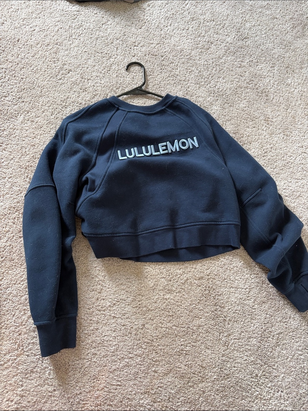 lululemon athletica Navy Cropped Crewneck Sweatshirt